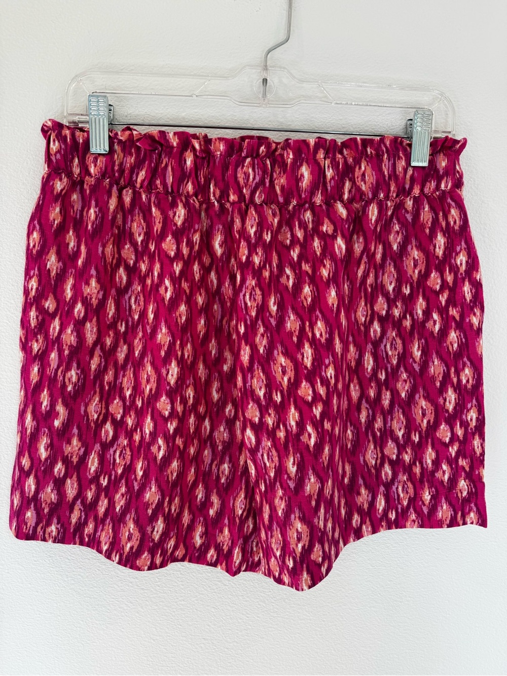 Ann Taylor LOFT Pull-on Elastic Waist Pink Geometric Print Shorts- Small Petite